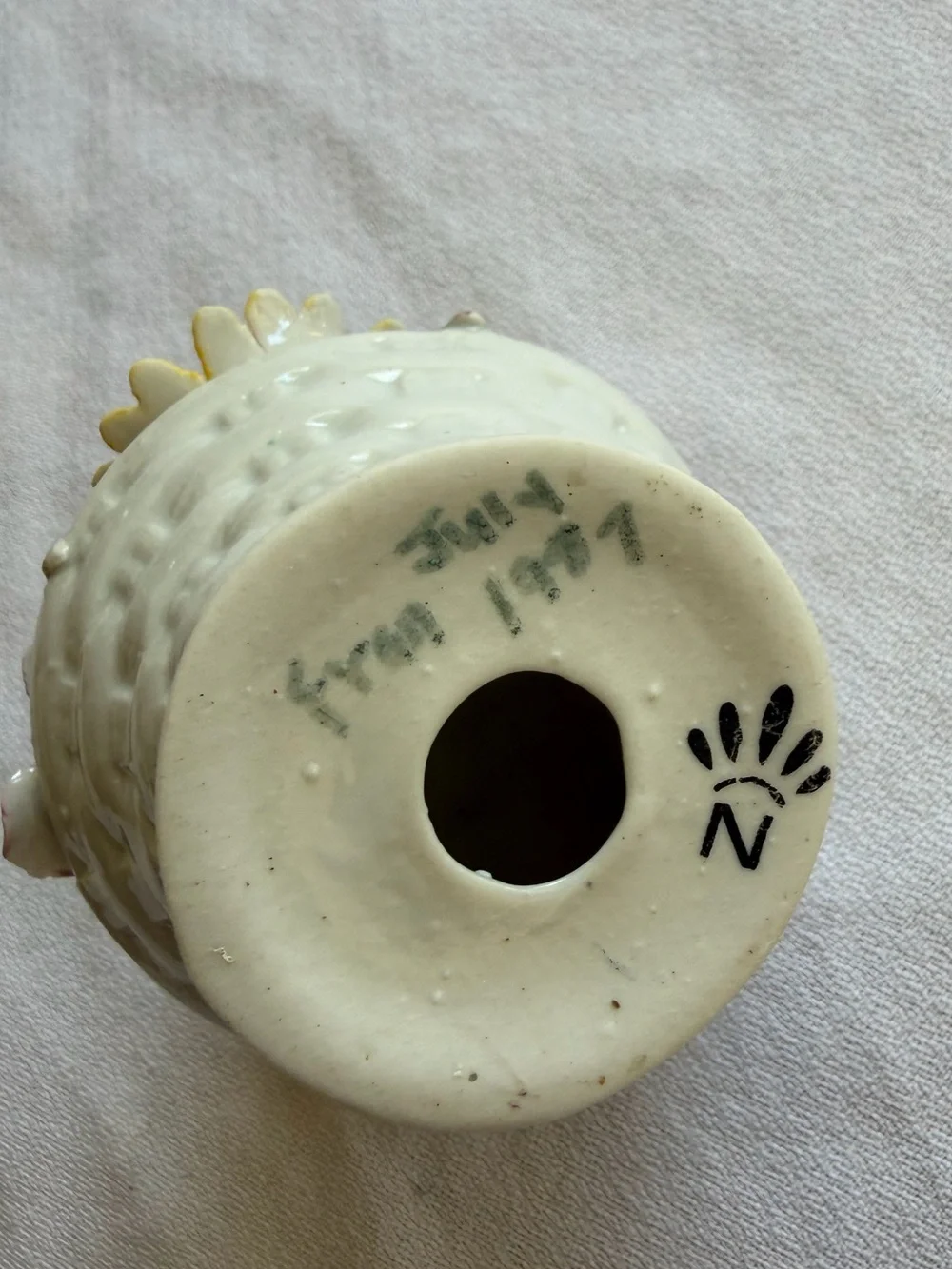 VTG Hand-Painted Porcelain Floral Basket Accent